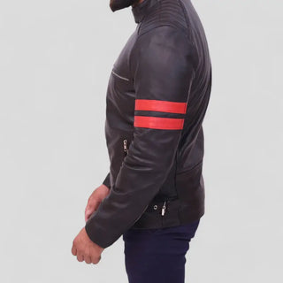 Men’s Leather Jacket – Black Cafe Racer