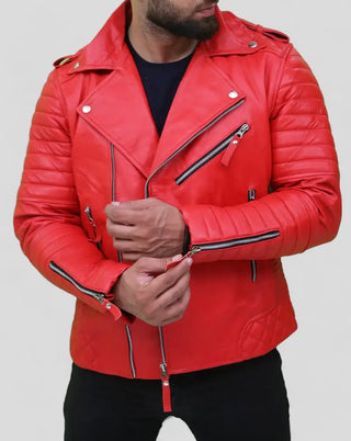 red biker jacket for mens
