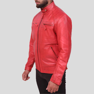 Leather jacket with red