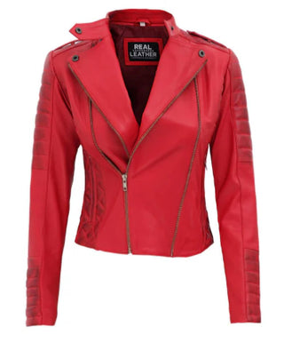 red leather jacket​ women